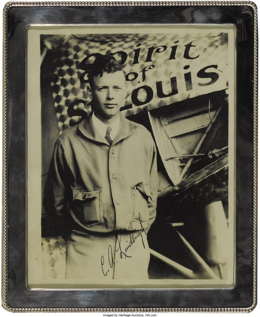 How An Oops Turned Into A Popular Magazine Feature The Intelligent   Charles Lindbergh Signed Photograph In Silver Frame 840x1024 