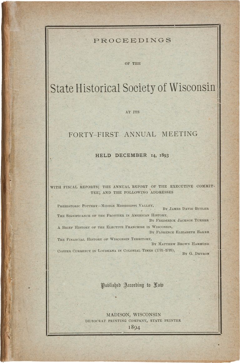 frederick jackson turner frontier thesis book