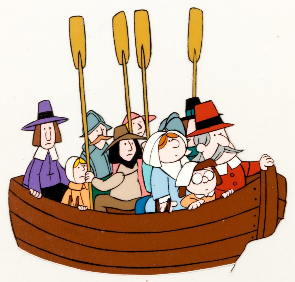 this-is-america-charlie-brown-mayflower-voyagers-production-cel-setup