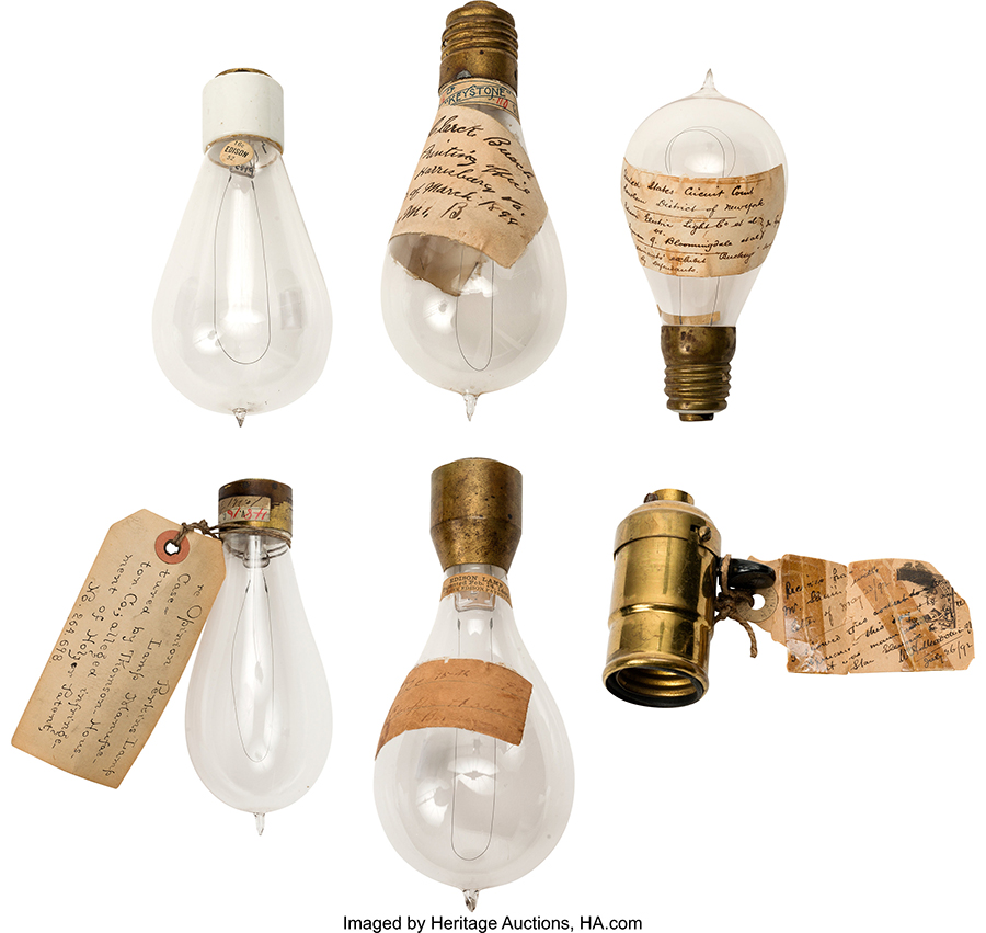 photograph of  vintage lightbulbs